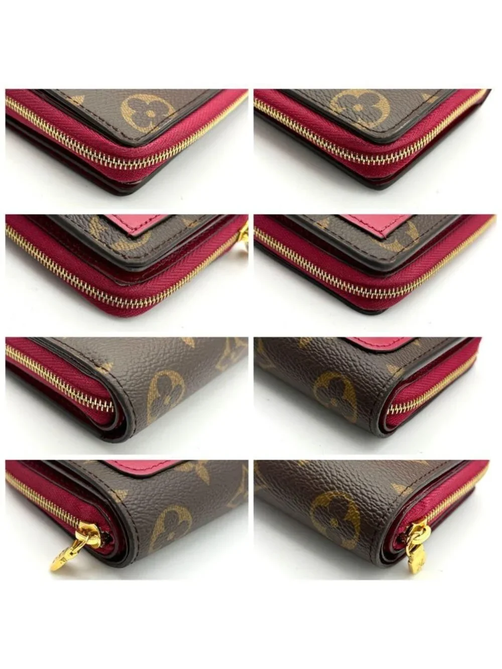 Louis Vuitton Portefeuille Lou Fuchsia Monogram Brown Red Wallet